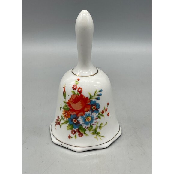 collector ceramic bells set of 2 white gold bands base of handle and bell READ - Picture 2 of 7